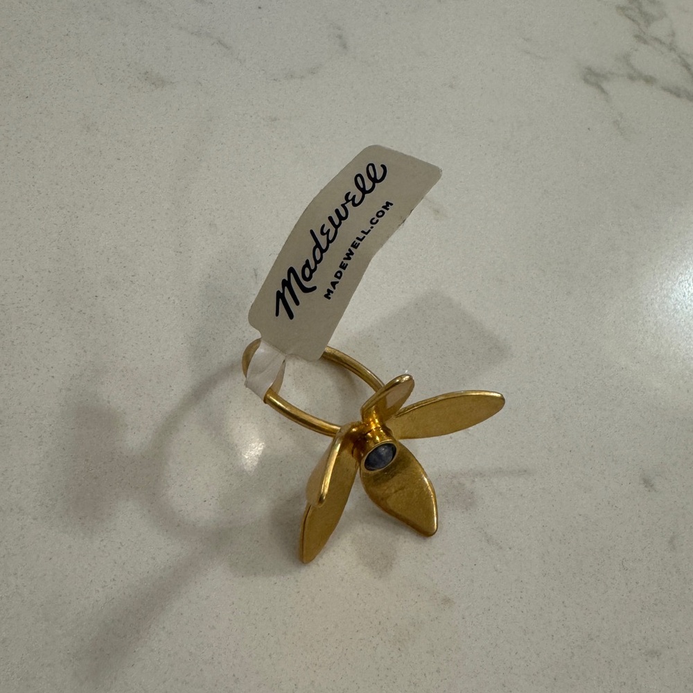 Madewell Gold Petalstem Flower Ring